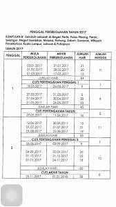 .jabatan pendidikan negeri selangor yang juga merupakan pegawai perhubungan majlis guru besar selangor telah kembali ke rahmatullah pada pukul 4.30 cikgu haji izmi telah menumpahkan khidmat bakti yang tidak ternilai sebagai pengarah pendidikan jabatan pendidikan negeri selangor. Jadual Cuti Sekolah 2017 Sudah Keluar Trip Jalan Jalan Facebook