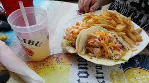 Fish tacos, srimp tacos !! Sharkbite Drink And Baja Fish Tacos Picture Of Coconuts On The Beach Cocoa Beach Tripadvisor