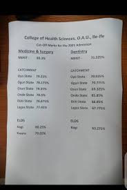 Check spelling or type a new query. Oau Cut Off Marks 2021 2022 Oauife Edu Ng Departmental Jamb Cut Offs