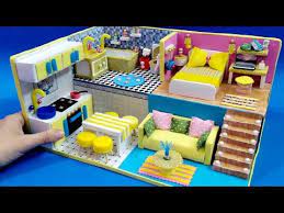منزل مصغر كامل بالكرتون وورق الفوم غرفة نوم و معيشه ومطبخ وحمام diy miniature cardboard house 6 youtube toddler bed home decor bed