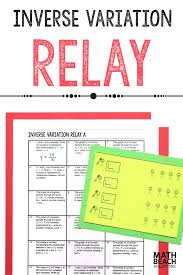 Get Students Excited About Inverse Variation With The Inverse Variation Relay Activity Students Word Problem Worksheets Kindergarten Skills Graphing Functions