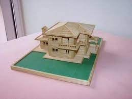Bamboo Stick Miniature House Bungalow House Youtube Miniatur Rumah Miniatur Es Krim