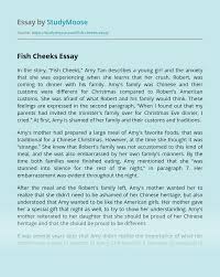 1 i fell in love with the minister's son the winter i turned fourteen. Fish Cheeks Free Essay Example