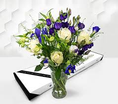 2 luxury blue (dyed) roses from £28.99 more info. Charming Roses Blue And White Bouquet Uk Delivery Flora2000 To United Kingdom Flora2000