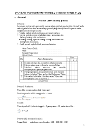 Tes akhir semester 50% rekapitulasi presentase kegiatan siswa berbicara menguatkan mendengarkan membaca menulis tata bahasa interaktif produktif 10% 30% 9% 14% 31% 6% apresiasi kesastraan terintegrasi dalam. Doc Contoh Instrumen Beserta Rubrik Penilaian Fitria Nurfadilah Academia Edu