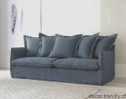 Canape Lit 3 4 Places En Lin Lave Bleu Encre Barcelone Maisons Du Monde