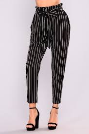 Black And White Pants Womens Marcela Pants Black White Black Pants Stripped Pants Womens Dress Pants