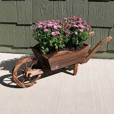 Modern, traditional, eclectic, rustic, glam, farmhouse, country Sunnydaze Wooden Decorative Wheelbarrow Planter For Patio Lawn And Garden 35 X 10 X 11 Inch Es Walmart Com Walmart Com
