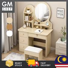 Also, this vanity allows you to tuck your chair under the table without taking up the walkway space. Gmshop Minimalist Nordic Bedroom Dressing Table Small Apartment Dresser Vanity Table Meja Solek ÙÙØ¬Ø§ Ø³ÙÙÙÙ Shopee Malaysia