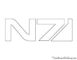 Mass Effect N7 Logo Stencil Mass Effect Mass Effect Tattoo Geometric Wolf Tattoo
