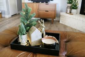 This is simple coffee table decor with rustic concept. Casual Boho Christmas Ottoman And Coffee Table Decor The Crafted Sparrow