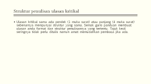 Topik 10 Ulasan Resensi Kritikan Zairinah Mohd Shukur