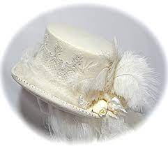Ladies Victorian Top Hat Creamy Ivory Wool Top Hat Bridal Hats Etsy Soft Bows Bridal Hats Hats Vintage