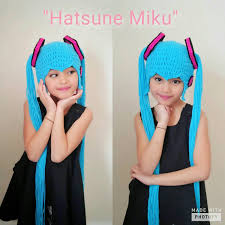 Hatsune Miku Crochet Wig Hatanime Crochet Wig Hatcosplay - Etsy