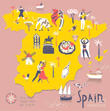 Travel illustration with spanish main cities. Cartoon Map Of Spain With Legend Icons Digital Art By Lavandaart