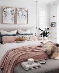 I think that this bedroom is pretty because the bed is large. Blush Pink Grey And Rose Gold Bedroom Novocom Top