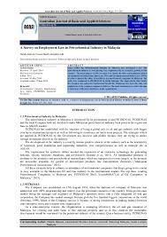 Overview of basic labor laws of malaysia 5 2. Pdf A Survey Of Employment Law In Petrochemical Industry In Malaysia Mahdis Hakami Academia Edu