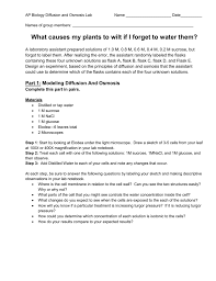 Osmosis and diffusion in an egg lab answers part 3: Osmosis Biology Lab