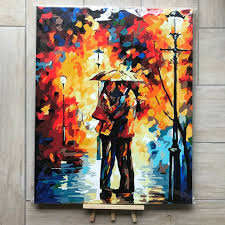How to stretch and frame a canvas. Completed Paint By Number Art Oil Painting Couples Shopee Malaysia