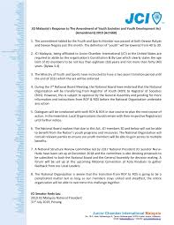 The time of life between childhood and maturity: Jci Malaysia Jci Malaysia S Response To The Amendment Of Facebook