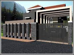 Rumah abu abu minimalis 1 lantai dengan atap segitiga via tipsdesainrumah.com. Cat Warna Pagar Rumah Minimalis Edupaint