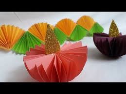 Diwali Craft For Kids Paper Diya Making Minute Paper Craft Diy Diwali Decor Palmcraft Video 12 Y Diwali Craft Diwali Craft For Children Paper Crafts Diy