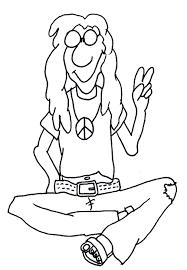 Coloring Page Hippy Hippie Pictures Coloring Pages Hippie Art