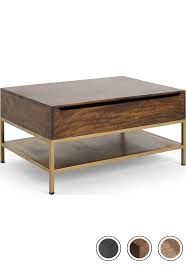 Made Lift Top Coffee Table With Storage Mango Wood Brass Lomond Coffee Tables Collection From Made Com Coffee Table Coffee Table Wood Lift Top Coffee Table