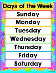 If you would like the calculator to generate a chart showing which day of the week the entered date will fall on in subsequent years, enter the number of years. Carson Dellosa Days Of The Week Chart 6297 Buy Online In Cote D Ivoire At Cote Desertcart Com Productid 16946351