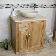 bathroom vanity unit free standing oak cabinet wash stand travertine basin 503 trabajo de madera decoracion de unas de madera