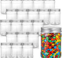 Amazon.com: Fasmov 21 Pack 12 Ounce Clear Plastic Jars ...
