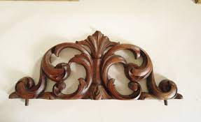 Antique Hand Carved Wooden Frieze Cimasa Pediment Restoration Decoration Decorazioni Legno Intagliato Acanto