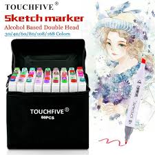Touchfive 30406080 Color Markers Manga Drawing Markers Pen Alcohol Based Sketch Felt Tip Oily Twin Brush Pen Art Supp In 2020 Coloring Markers Marker Art Brush Pen Art