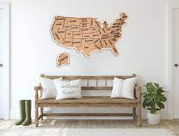 Cork Us Map Wood Usa Map Wood Wall Art Wooden Map Of United Etsy Wooden Map Wood Wall Art Map Wall Decor