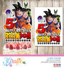 Birthday , dragon ball z , free printables , labels , toppers. Dragon Ball Z Cake Topper Digital Dragon Ball Z Birthday Cake Topper