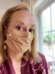 Cotton Mask With Genuine Pearls