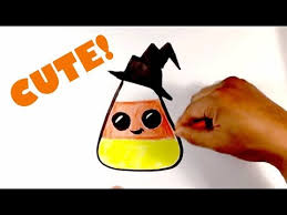Today, we're learning how to draw a candy corn monster. How To Draw Cute Candy Corn Hat Version Halloween Drawings Youtube
