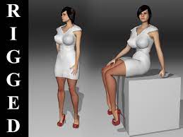 3d model beautiful girl big breasts