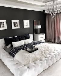 I find black and white to be a perfect color combination for the bedroom. Gorgeous Glam Black And White Luxury Bedroom Decor With Restoration Hardware Soho Bed Glamourous Bedroom Luxurious Bedrooms Luxury Bedroom Decor
