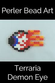 Perler Bead Demon Eye From Terraria Krysanthe Perler Bead Art Christmas Perler Beads Perler