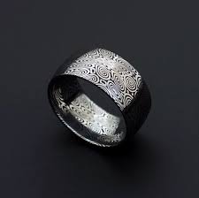 Genuine Stainless Damascus Steel Mens Ring Face Damascus Pattern Width 10 Mm Pd23 In 2021 Rings For Men Mens Jewelry Mens Accessories