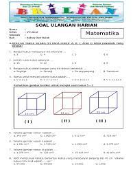 Soal Matematika Kelas 5 Sd Bab 5 Kubus Dan Balok Dan Kunci Jawaban