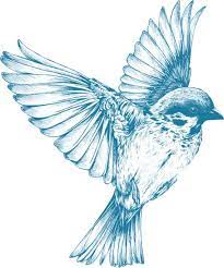 Vintage Blue Bird Clipart In Svg Eps Png Etsy Black Bird Tattoo Swallow Bird Tattoos Flying Tattoo