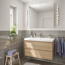 Godmorgon Odensvik Mobilier Salle De Bain 4 Pieces Effet Chene Blanc Hi Dalskar Mitigeur Lavabo 103 Cm Ikea