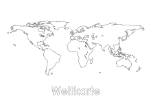 Weltkarte schwarz weiss umrisse illustration weltkarte schwarz weiss. Landkarten Kontinente Weltkarte Europaische Lander