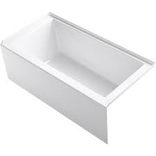 And the directions called for dap 3.0 to be used between the drain and tub. Kohler Underscore 30 In W X 60 In L White Acrylic Rectangular Right Drain Alcove Soaking Bathtub Lowes Com Soaking Bathtubs Small Bathtub Kohler