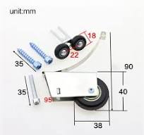 Sliding Door Wheels Wardrobe Door Wheels Easy to Assembly Sturdy Bathroom