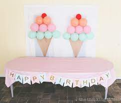 Ice cream theme party ice cream party decorations. Ice Cream Themed Birthday Party Diy Decor Ideas The Thinking Closet