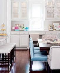 White Kitchen Decorating With Colorful Accents In Turquoise Blue And Pink Colors Blue Kitchen Decor Home House Interior
