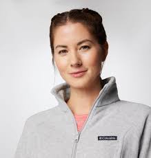 Womens grey columbia fleece jacket discount